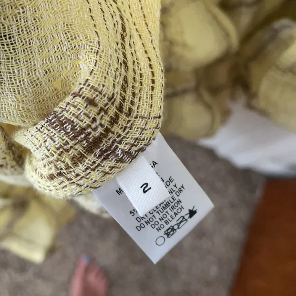 LISA MARIE FERNANDEZ Gathered Checked Linen-Blend Gauze Dress 2 - Picture 11 of 14